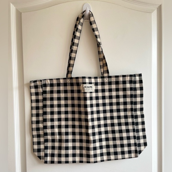 Sezane Handbags - Brand New Gingham Sézane Printemps-Ete Tote Bag